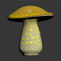 Fruit Shaped Mushroom Ornament With Yellow Cap And White Stem Spots
