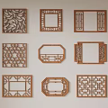 New Chinese-style openwork window grilles 3d model