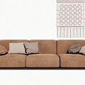 Modern Three-Seat Sofa 3d model