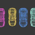 Model Sports Cars in Various Colors Arranged in a Row