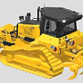 Yellow CAT Bulldozer With Tracks And Cab 3d model