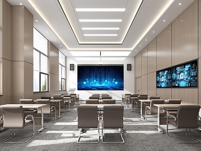 Multi-function room, report hall, conference room, training room 3d model