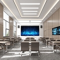 Multi-function room, report hall, conference room, training room 3d model