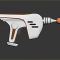White And Orange Handheld Tool With Gun Shaped Design And Orange Tip 3d model