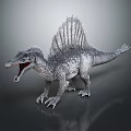 Reptile Dinosaur Model With Sail Like Back Structure Open Mouth And Scaly Skin