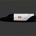 White and Black Space Shuttle Model Featuring Streamlined Design Colorful Logos and Aerodynamic Wings 3d model
