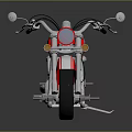 Red Vintage Motorcycle With Classic Design Brown Leather Seat And Chrome Exhaust Pipes