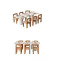Modern Wooden Dining Table Set with Matching Chairs for Minimalist Home Interior Design
