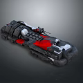 Sci Fi Mechanical Device Featuring Black Red Gray Color Elongated Structure And Control Panel 3d model