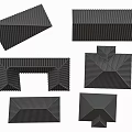 Black Striped 3D Geometric Structures In Various Shapes And Forms 3d model