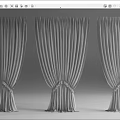 Light Gray Pleated Curtains in Three Different Styles with Tied Details and Drapery Fabric