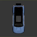 Blue Modern SUV With Black Roof Rack And Silver Wheels Design