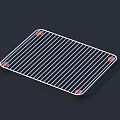 White Metal Cooling Rack With Red Non slip Pads For Baking And Food Cooling 3d model