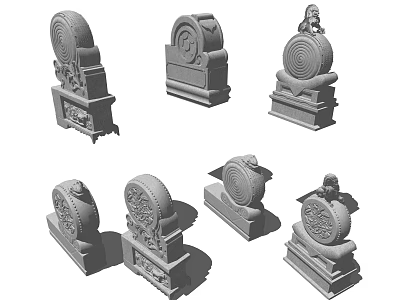 Chinese-style drum stone hoop 3d model Chinese-style drum stone hoop 3d model