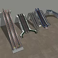 Different Types Of Elevators And Escalators Including Curved And Straight Models