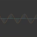 3D Mathematical Spiral Curve With Blue Axis Lines Golden Yellow Structure Dark Background Reflection Effect