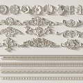 Ornamental Carvings With Floral Shell Scroll Designs For Architectural Decorative Moldings