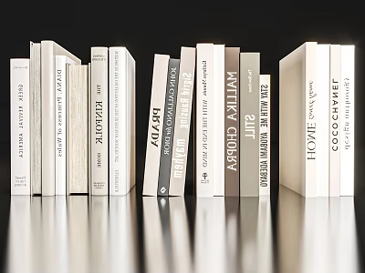 Stylish Decorative Ornament Set With Stacked Books And Neutral Tones For Modern Home Decor 3d model