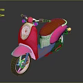 Pink Scooter With Orange Seat White Accents And Modern Shiny Design On Dark Background