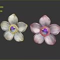 Elegant Flower Shaped Transparent Petals Earrings Featuring Shiny Gemstone Center