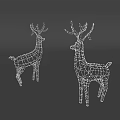 Illuminated Deer Shaped Decorative Lights With Mesh Design For Festive Home Decor