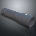 Portable Gray Digital Flashlight With Cylindrical Design Textured Grip And Yellow Indicator 3d model