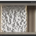 Modern Interior Design With Decorative Geometric Textured Wall And Wooden Panels