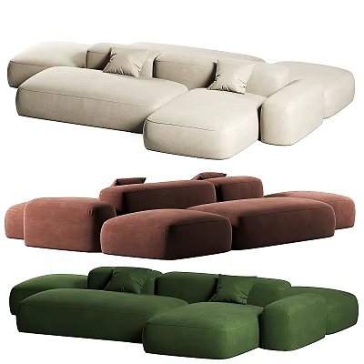 Modern Sectional Sofa In Various Colors With Comfortable Cushions And Soft Upholstery 3d model
