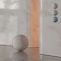 Marble Decorative Components Featuring Spherical Sculptures And Wall Panels