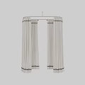 Elegant White Pleated Curtains with Black Top Trim for Home Interior Decoration