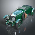 Vintage Green Convertible Car With Retro Design And Classic Details