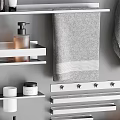 Modern Bathroom Accessories With Sleek Metal Storage Shelves Towel Racks And Tissue Holders