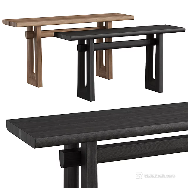 Modern Console Table Interior Design With Wooden Frame And Black Finish 3d model