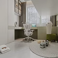 Modern Kids Room Interior Design With Bunk Bed Staircase Desk Bookshelf And Arched Door