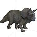 Lifelike Triceratops Reptile Figure With Three Horns Large Frill And Textured Skin