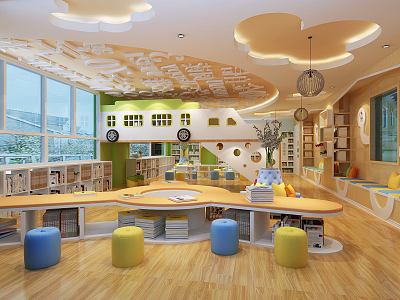 Modern Kindergarten Reading Room model