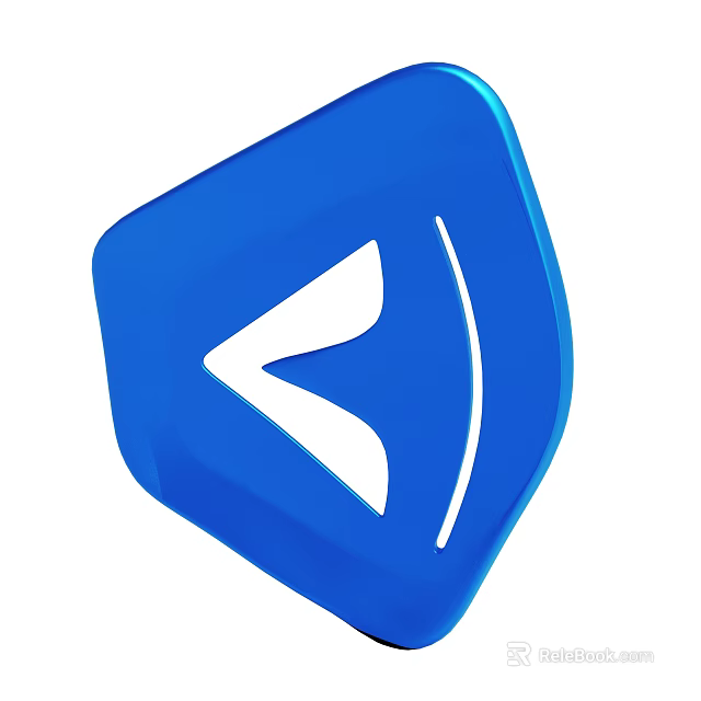 Blue Geometric Icon With White Design Element Modern Symbol Illustration 3d model 