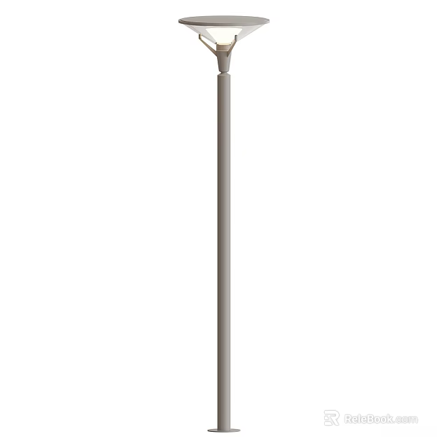 Slender Gray Pole Outdoor Light For Garden Pathway Illumination Design 3d model 