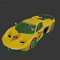 Yellow Sports Car With Sleek Aerodynamic Design And Racing Rear Wing
