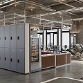 Modern Fitness Gym Interior With Spacious Layout Various Workout Equipment And Vending Machines