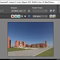 Red Brick School Campus Buildings With Open Lawn Trees And People Walking