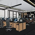 modern public office area office area 3d model