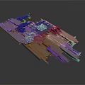Broken Wooden Structure Debris With Splintered Planks And Loose Chips