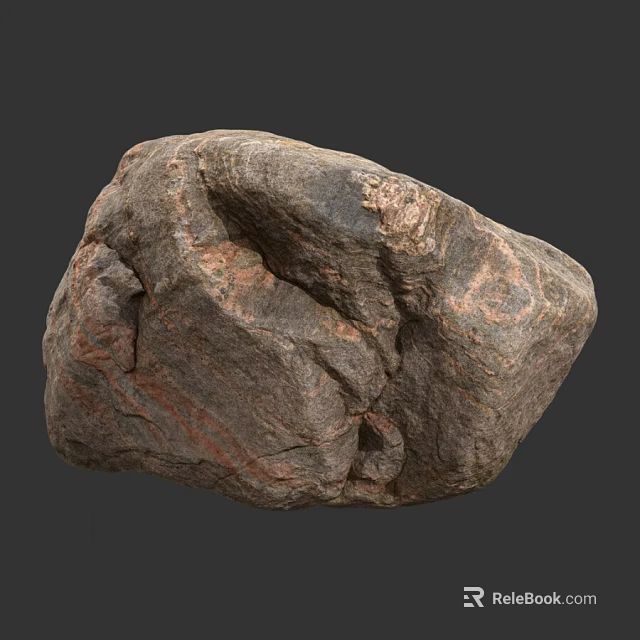 Natural Wood Stone Featuring Rough Surface Texture And Earthy Color Tones 3d model