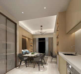 Modern Apartment Single Apartment Model Room 3d model