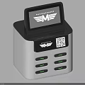 White Military Grade Phone Charging Station With Small Screen QR Code And Multi USB Ports