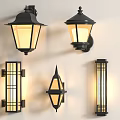 Modern Wall Lamps With Black Metal Frames Glass Shades And Various Designs