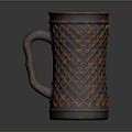 Rustic Textured Orange Brown Ceramic Mug For Home Kitchen Daily Use