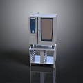 Commercial Electric Oven With White Design Glass Door And Metal Shelves