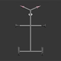 Portable Metal Stand With Wheels Three Horizontal Bars And Top Hooks